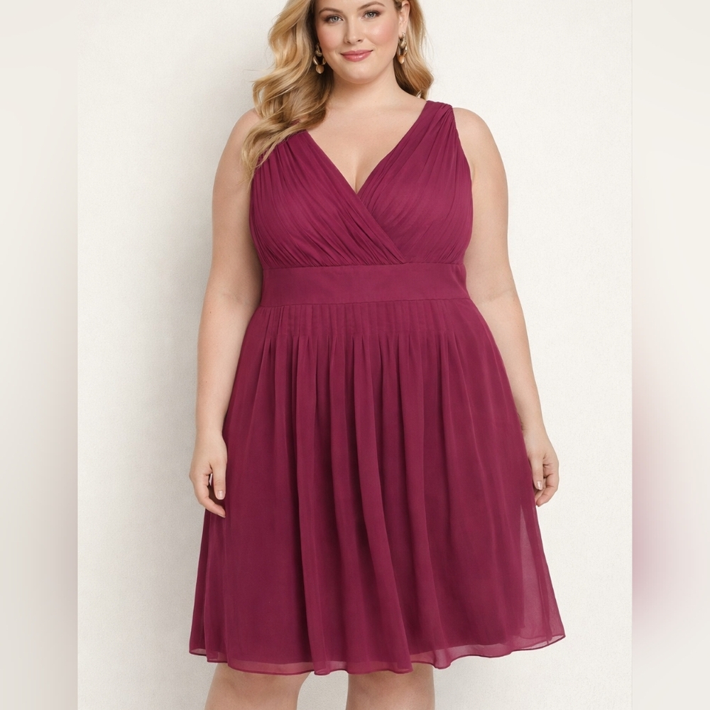 Ralph Lauren Deep Pink V-Neck Dress Size 12